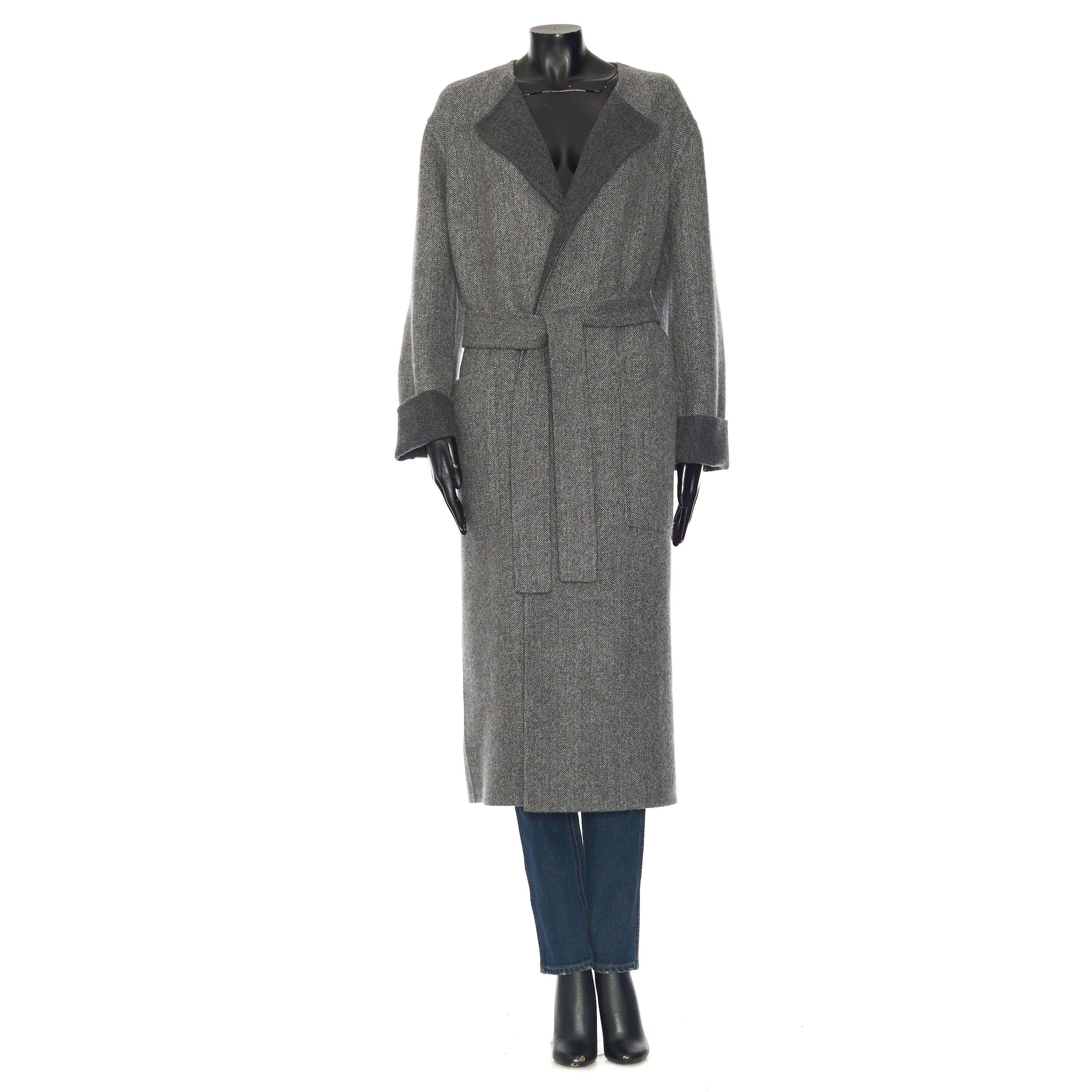 Celine Pure Collar Coat In Gray Double Face Cashmere Size S / US 4 / IT 40 - 2 Thumbnail