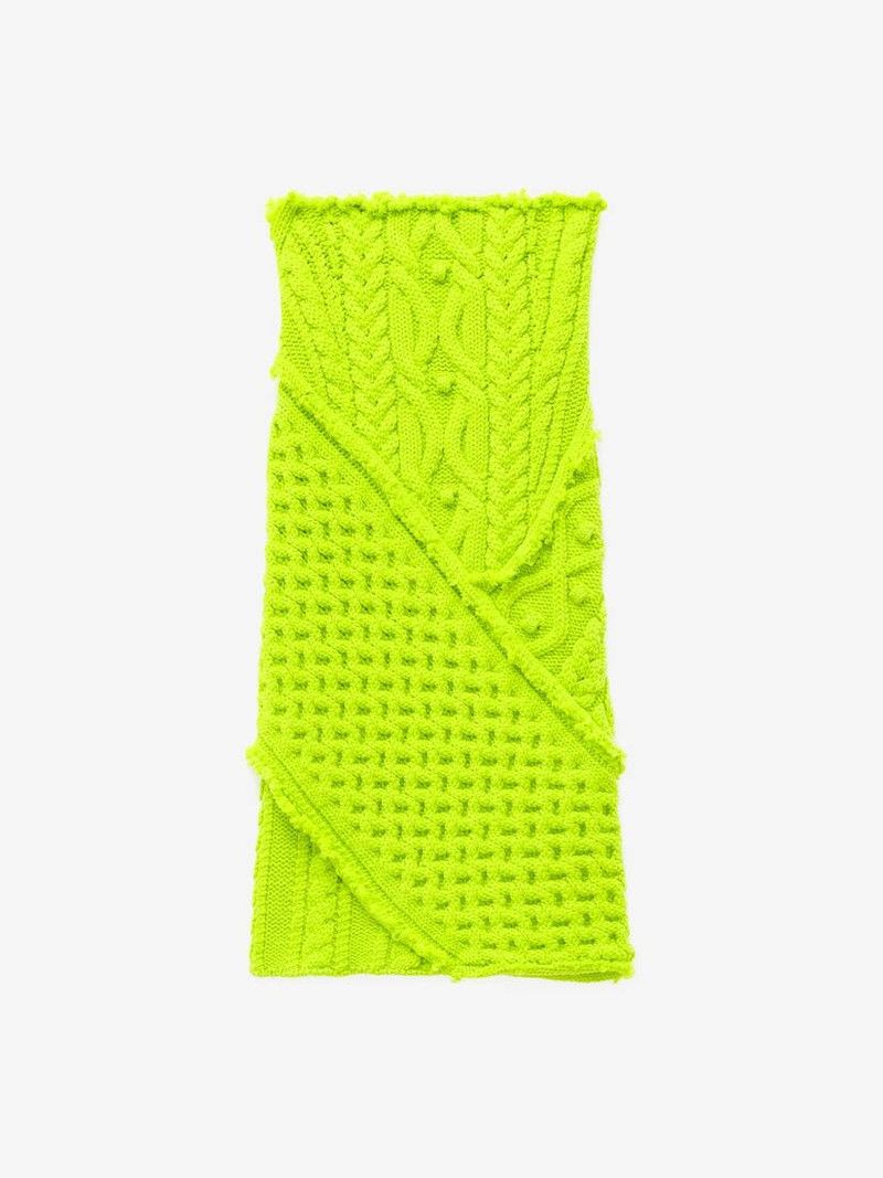 Alexander McQueen o1srvl11e0326 Cable Knit Pencil Skirt in Yellow Size 25" / US 0 / IT 36 - 1 Thumbnail
