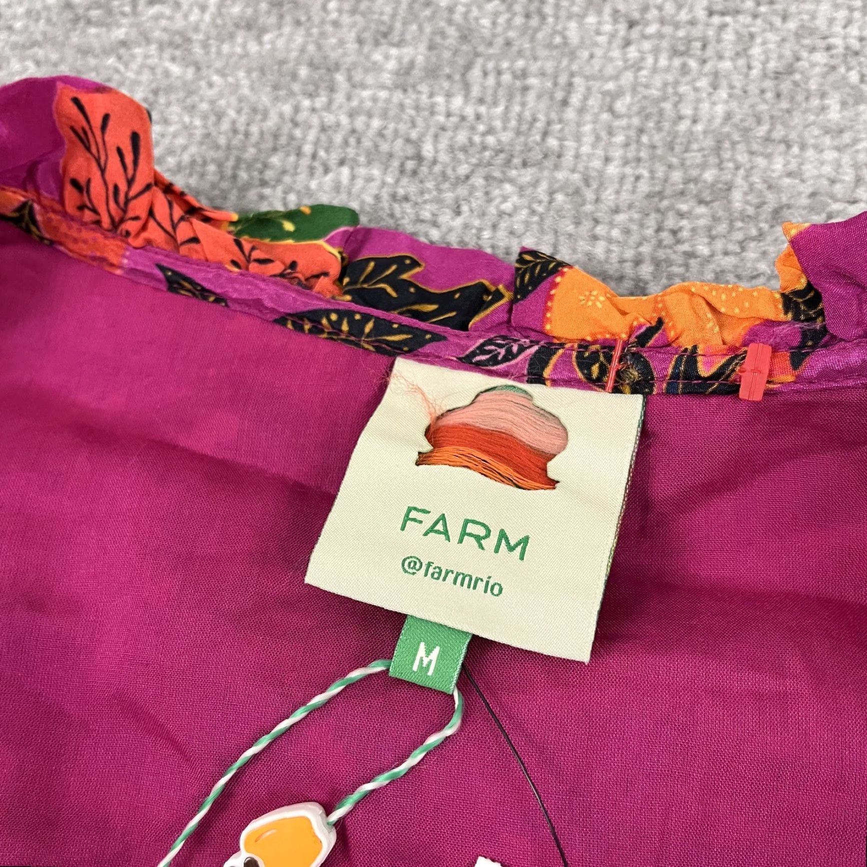 Farm Rio Farm Rio Blouse Womens Medium Floral Ruffled Long Sleeve V-Neck Casual Lightweight Multicolor Size M / US 6-8 / IT 42-44 - 3 Thumbnail