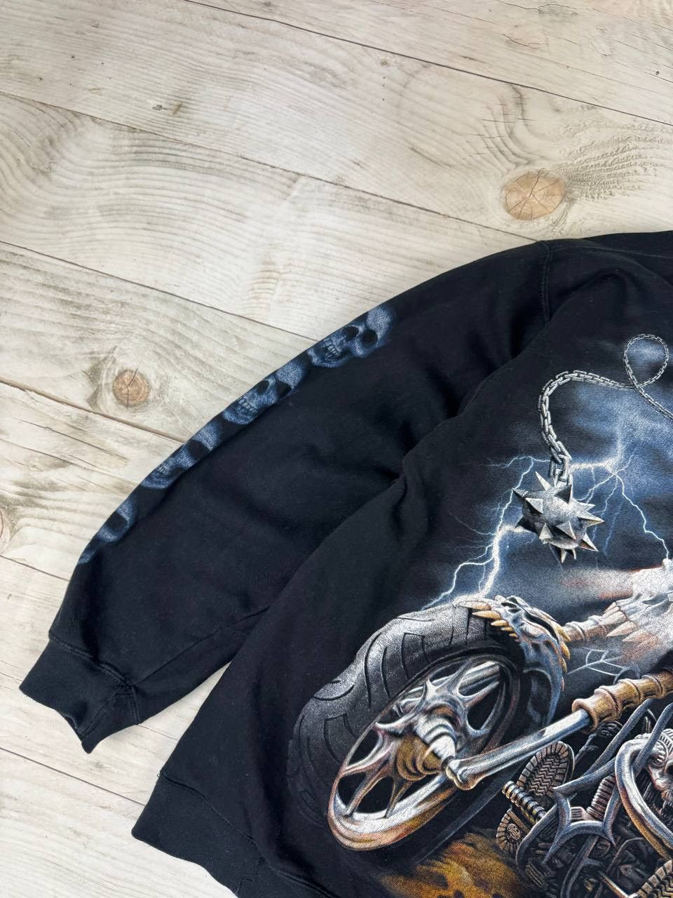 Vintage Spiral Hoodie Ghost Racer Skull Harley Davidson Moto Y2K 90s Size US L / EU 52-54 / 3 - 8 Thumbnail