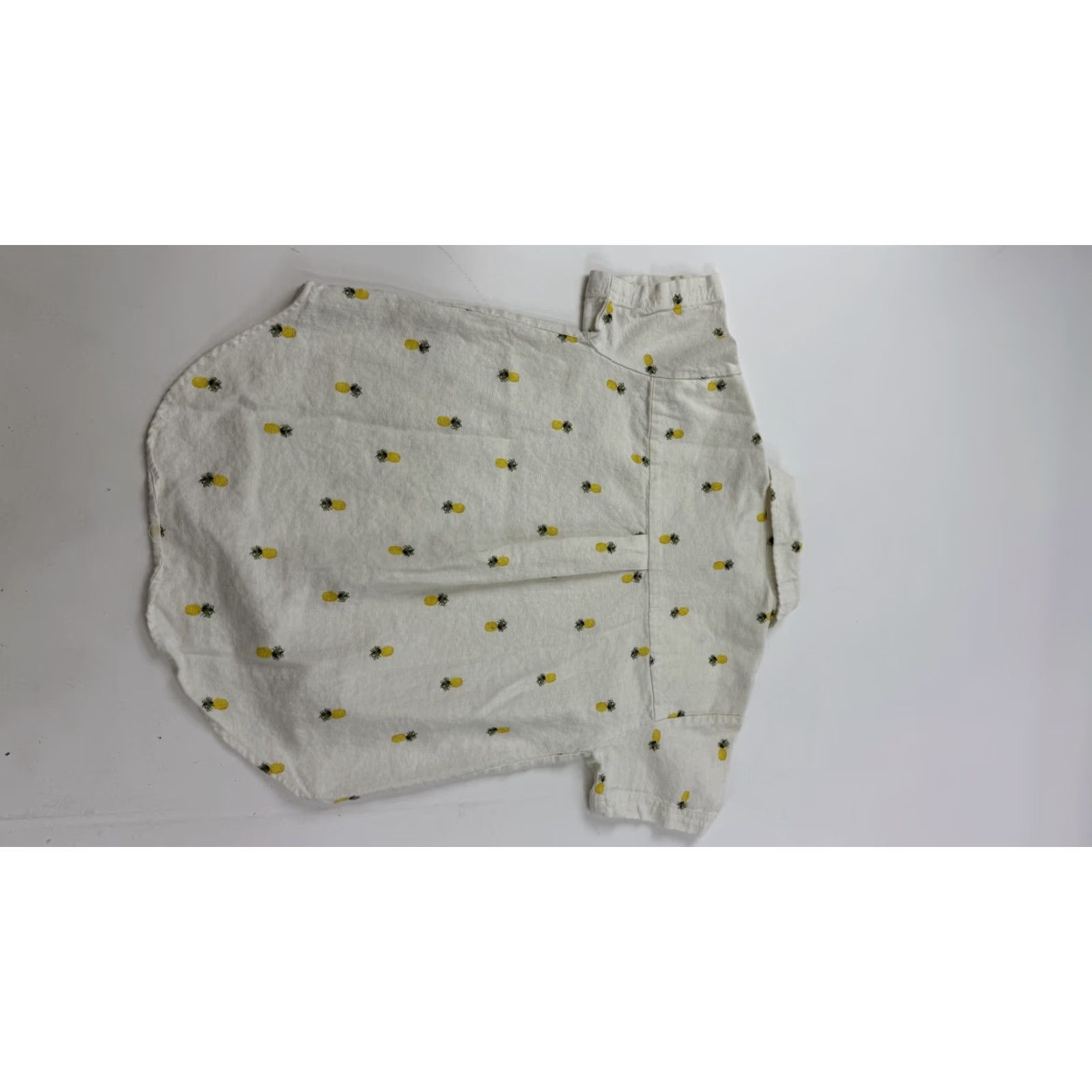 Vintage VINTAGE Rae Dunn Shirt Womens XS White Yellow Pineapple Print Linen Blend Button Up Size XS / US 0-2 / IT 36-38 - 7 Thumbnail