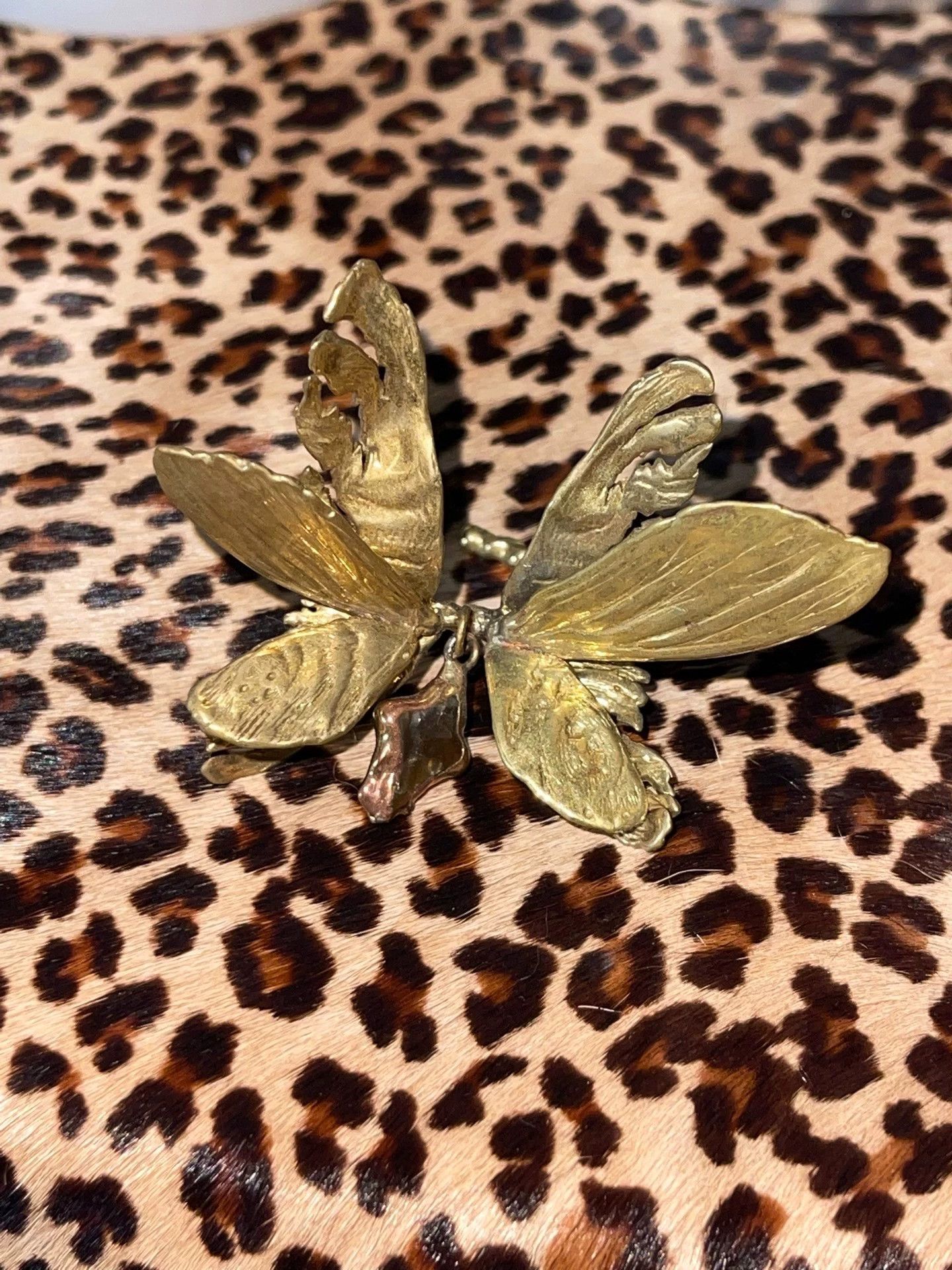 Other Retro Broken Wing Ring Brass Pearl Natural Original Design Size ONE SIZE - 2 Thumbnail