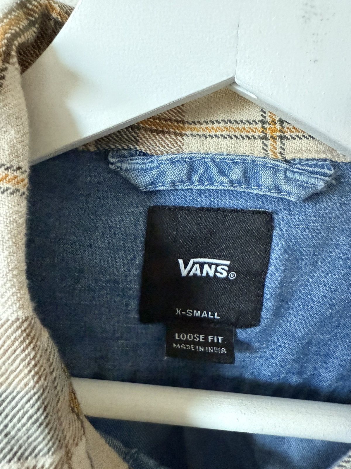 Vans Vans Denim Shirt with Plaid Collar Size US XS / EU 42 / 0 - 6 Thumbnail