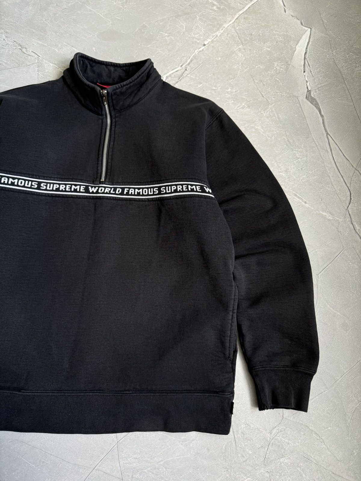 Supreme Supreme World Famous 1/4 Zip Sweatshirt Size US L / EU 52-54 / 3 - 4 Thumbnail