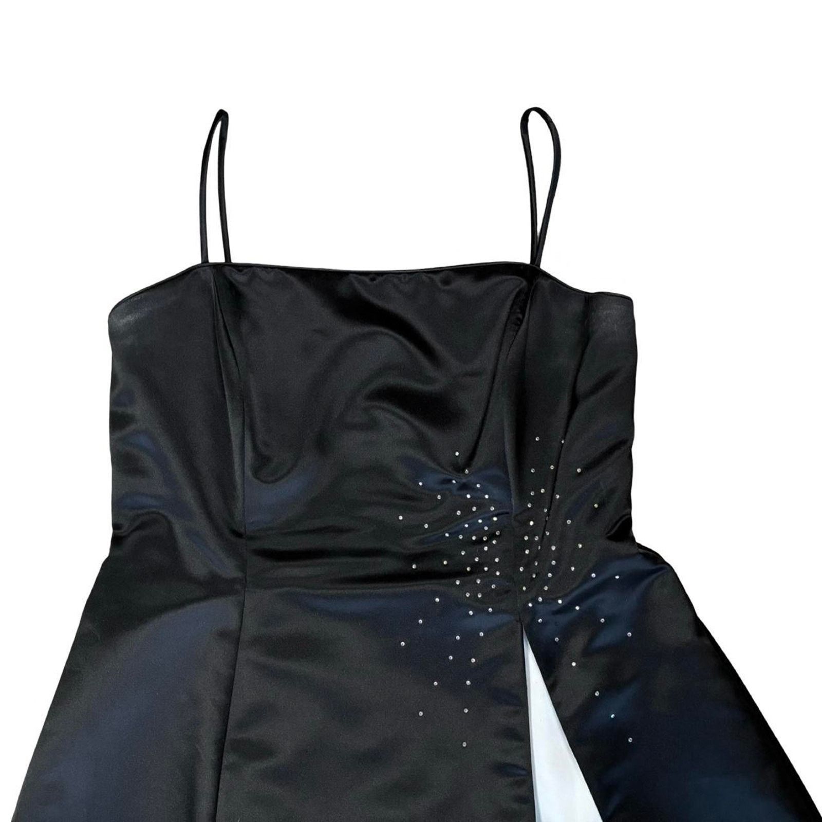 Vintage Vintage prom dress y2k 90s rebecca black white bedazzled Size L / US 10 / IT 46 - 2 Thumbnail