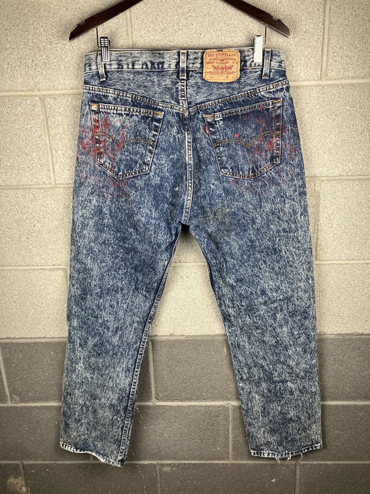 image of Levis x Vintage 1980S Levi’S 501 Acid Wash Made In Usa Jeans 33 X 30 in Blue, Men's