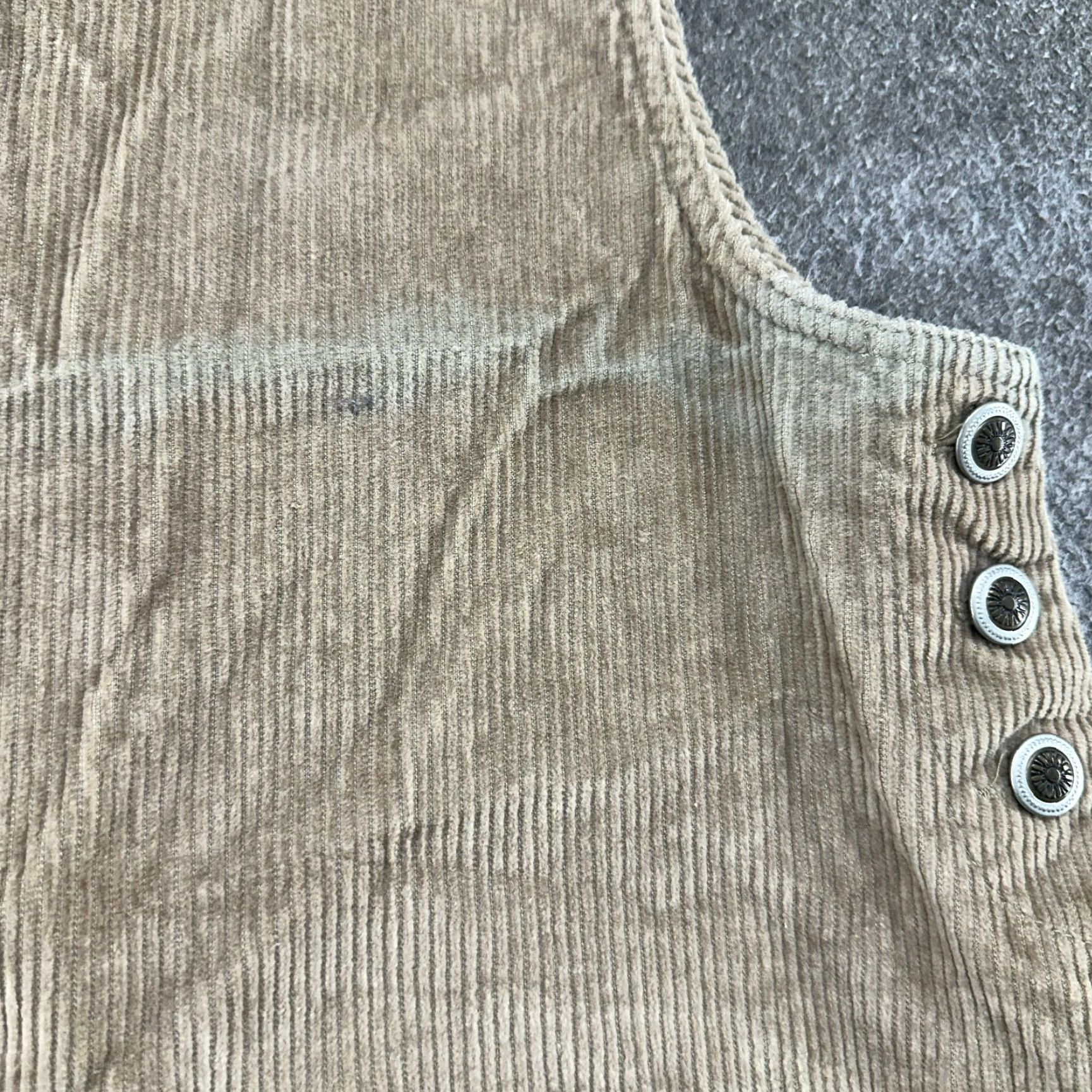 Vintage VINTAGE Byer Too Dress Womens 13 Beige Corduroy Sleeveless Thick Cotton 90s Size XL / US 12-14 / IT 48-50 - 2 Thumbnail
