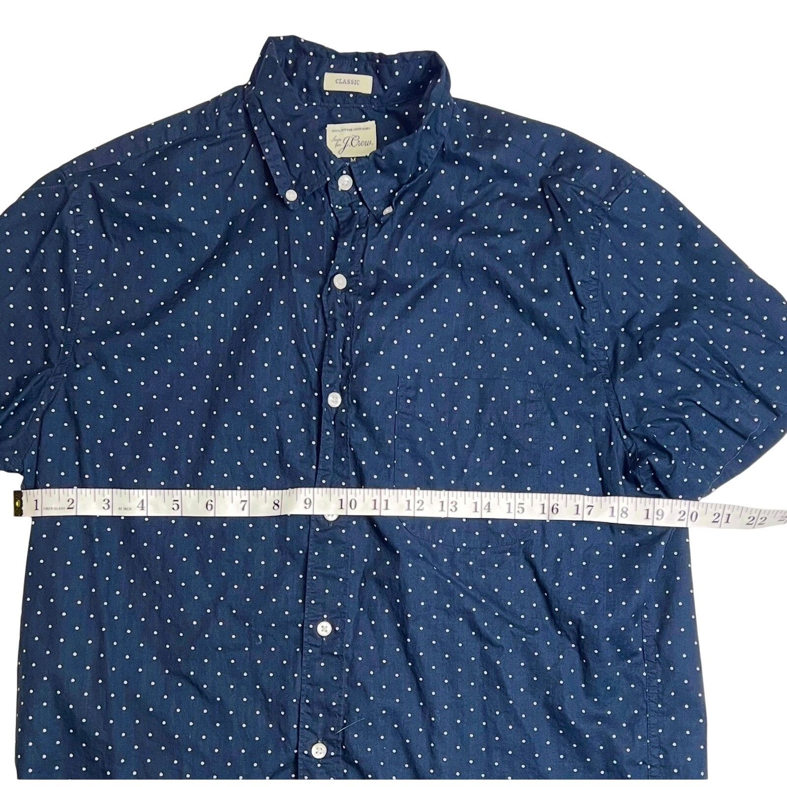 J.Crew J.Crew Classic Fit Polka Dot Short Sleeve Shirt Navy Blue Size US M / EU 48-50 / 2 - 11 Thumbnail