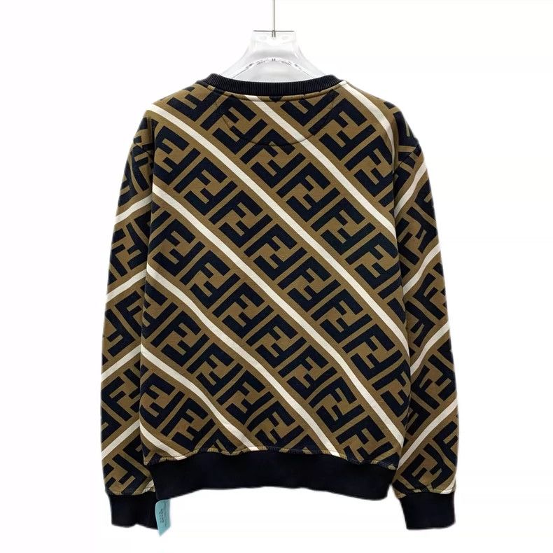 Fendi FENDI Brown logo letter full-print cotton crewneck long-sl Size US XS / EU 42 / 0 - 2 Thumbnail
