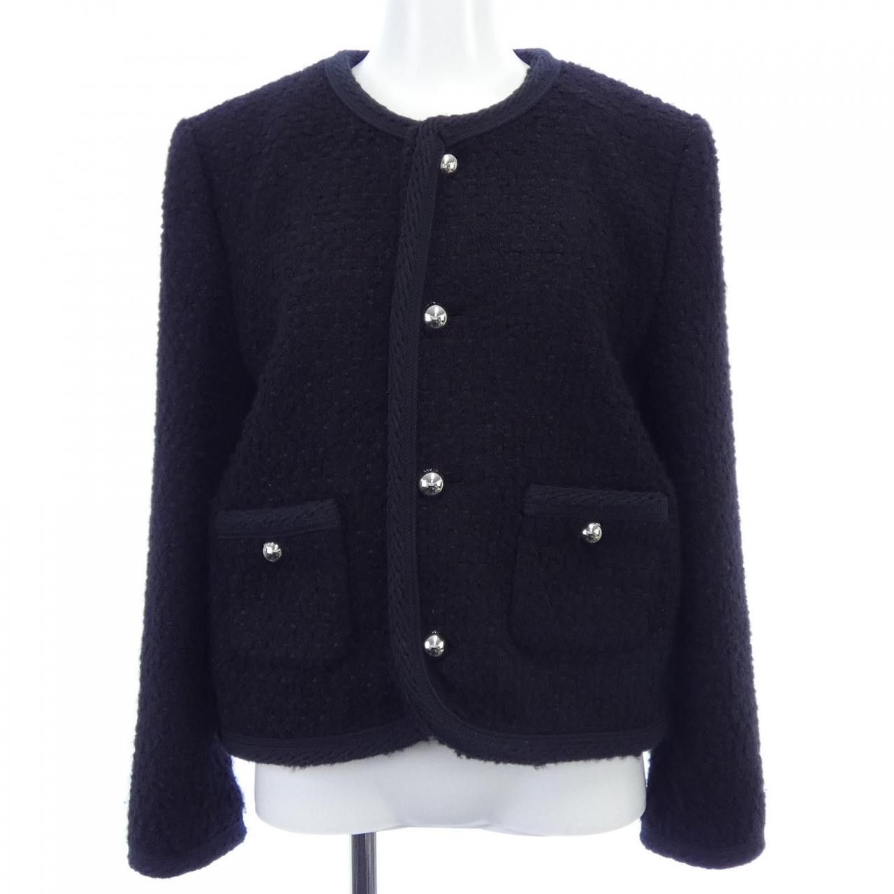 Celine Celine CELINE Chelsea Cashmere Collarless Jacket Textile Outerwear 2V34T593V DUTY FREE for USA Size ONE SIZE - 1 Thumbnail