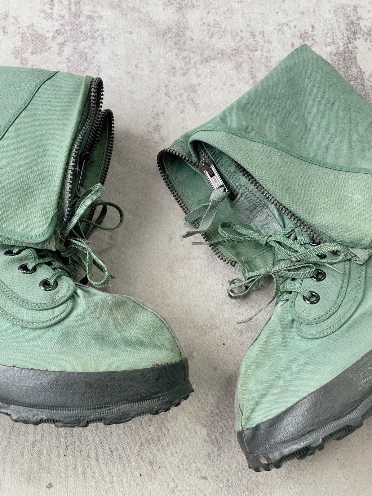 Vintage 1960s Faded Canvas Vietnam Era Zip Up Military Combat Boots Size US 9 / EU 42 - 6 Thumbnail