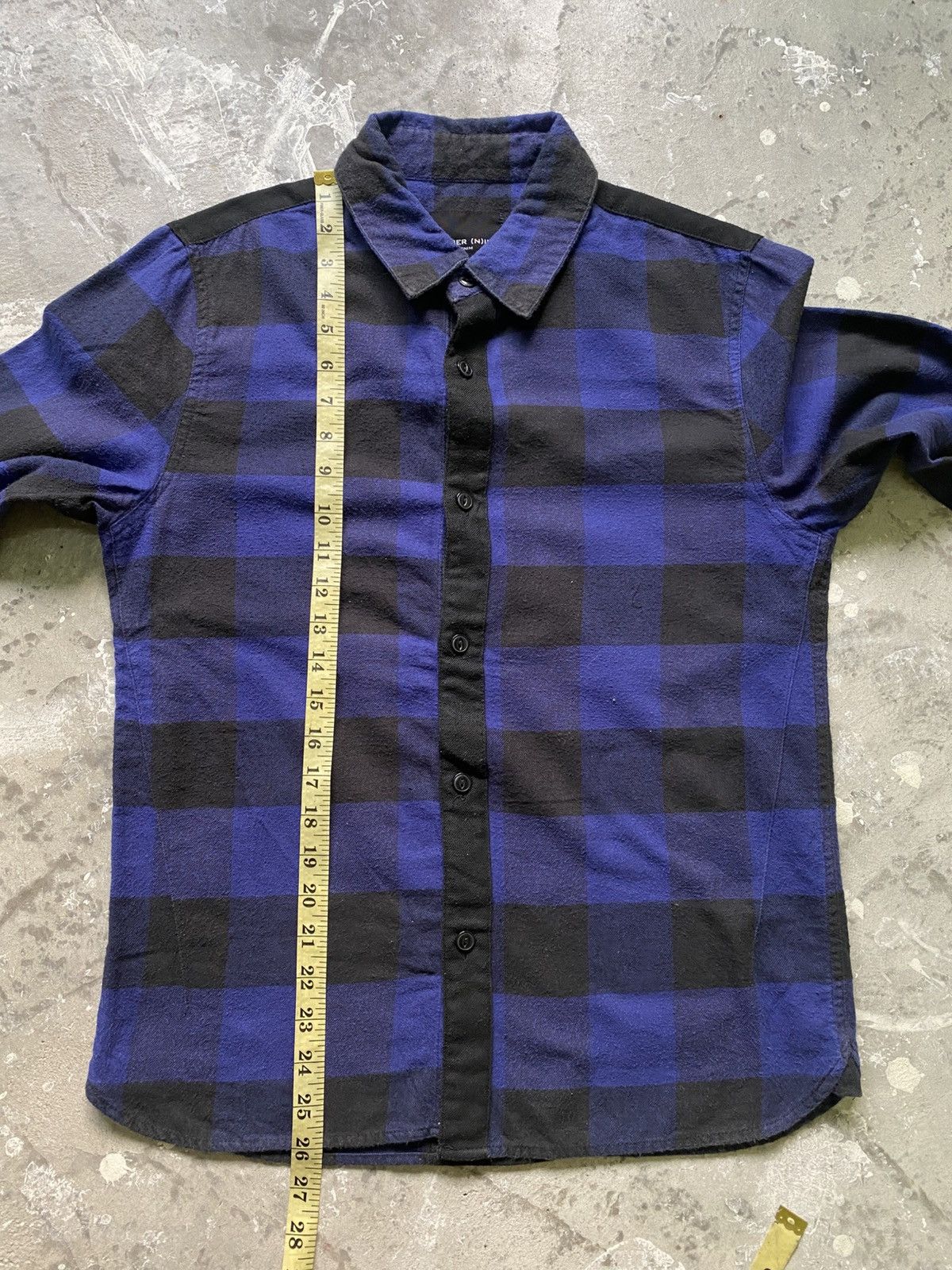 Number (N)ine Number Nine Blue Black Check Musical Flannel Shirt Size US L / EU 52-54 / 3 - 13 Thumbnail