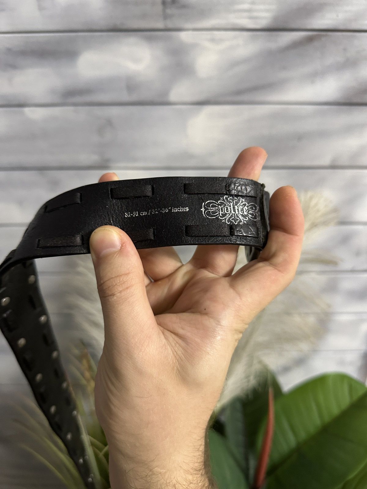 Leather Rare Leather Belt Police Avant-Garde Vintage Style. Size ONE SIZE - 6 Thumbnail