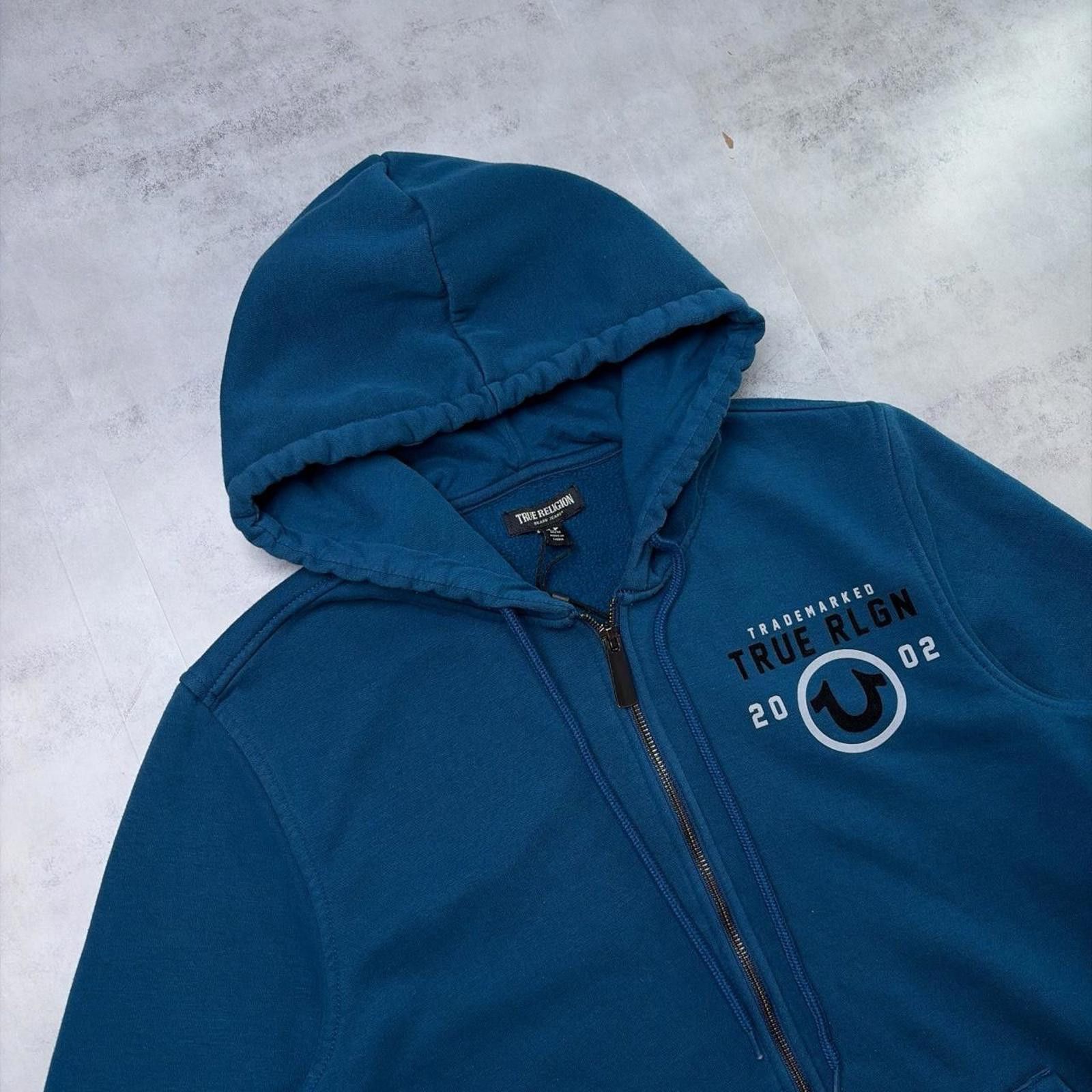 True Religion Y2K Blue True Religion Grunge Skater Zip Up Hoodie Size US M / EU 48-50 / 2 - 6 Thumbnail