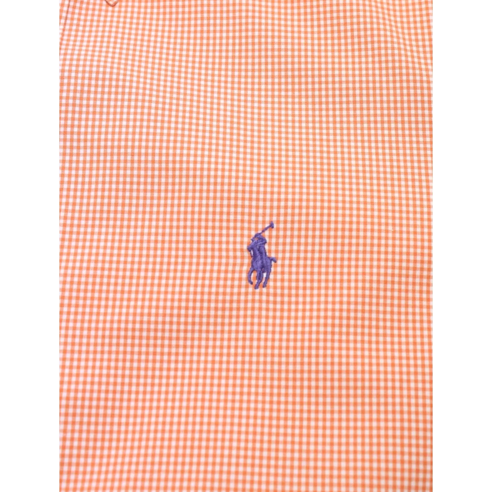 Polo Ralph Lauren POLO BY RALPH LAUREN Custom Fit Shirt Men's SMALL Button-Down Short Sleeve Orange Check"} Size US S / EU 44-46 / 1 - 6 Thumbnail