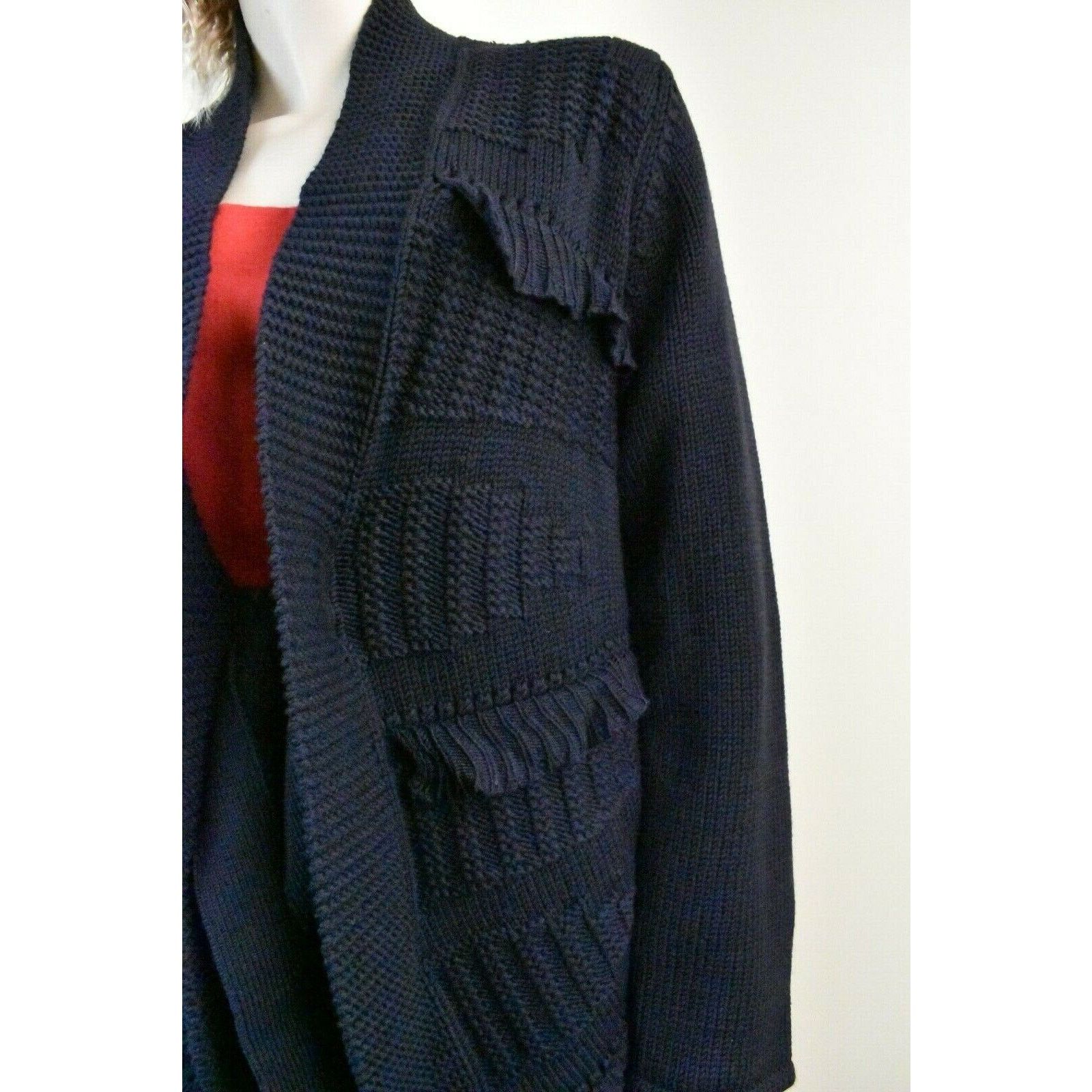 Valentino VALENTINO GARAVANI NAVY WOOL SWEATER CARDIGAN OVER COAT M IT Size M / US 6-8 / IT 42-44 - 6 Thumbnail