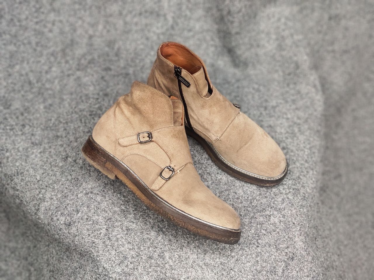 Other Camerlengo Italy Design Suede Brown Classic Buckle Boots Size US 6 / EU 39 - 5 Thumbnail