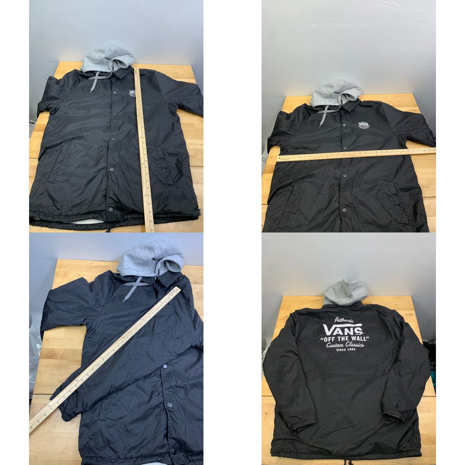 Vans VANS Hooded Windbreaker Jacket Mens XL Black Button Windbreaker Jacket Logo Button Casual Pockets 12731 Size US XL / EU 56 / 4 - 8 Thumbnail