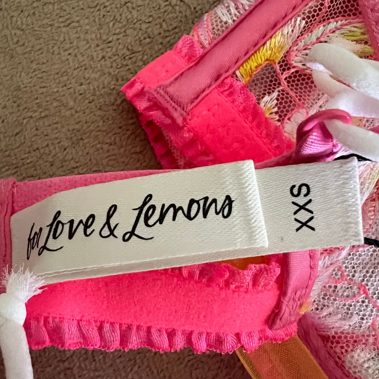 For Love & Lemons For Love and Lemons Electric Fields Brapink side XXS Size ONE SIZE - 3 Thumbnail