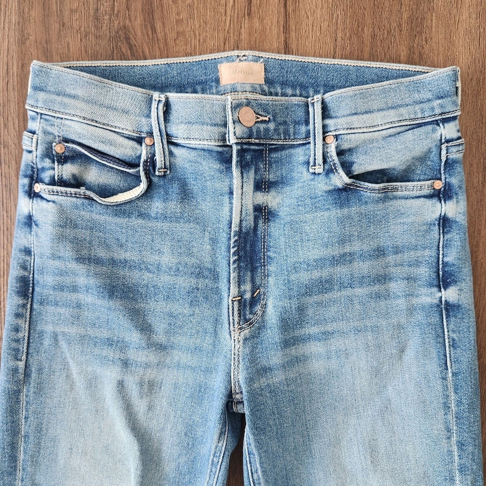 MOTHER MOTHER The Mid Rise Dazzler Ankle Fray Jeans Blue 29 Size 29" - 9 Thumbnail
