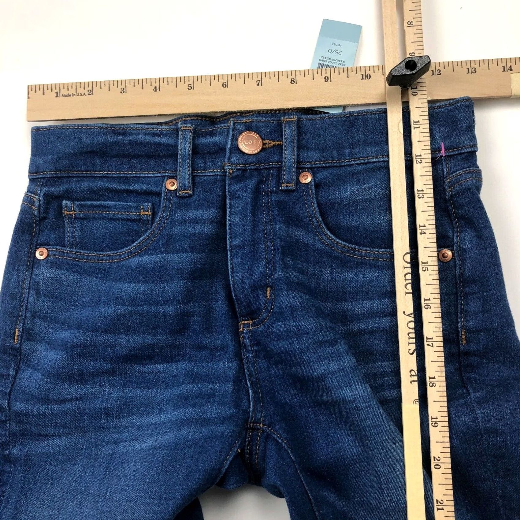 Ann Taylor LOFT Ann Taylor Skinny 25 Tag (Actual 26W 25L) NEW Frayed Stretch Jeans Size 26" / US 2 / IT 38 - 5 Thumbnail