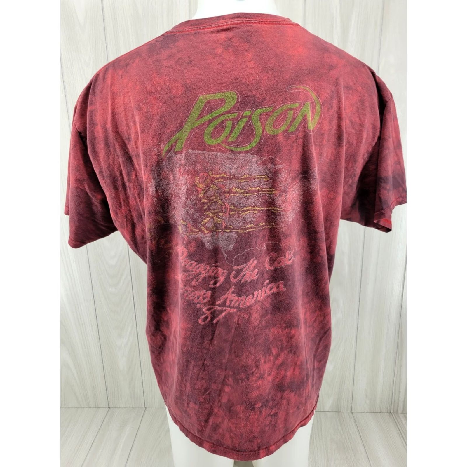 Vintage Poison Shirt XL Tie-Dye Red Skull MadHatter Rock Band Graphic Tee 2017 Mens Short Sleeve Crew Neck Cotton Vintage? Size US XL / EU 56 / 4 - 6 Thumbnail