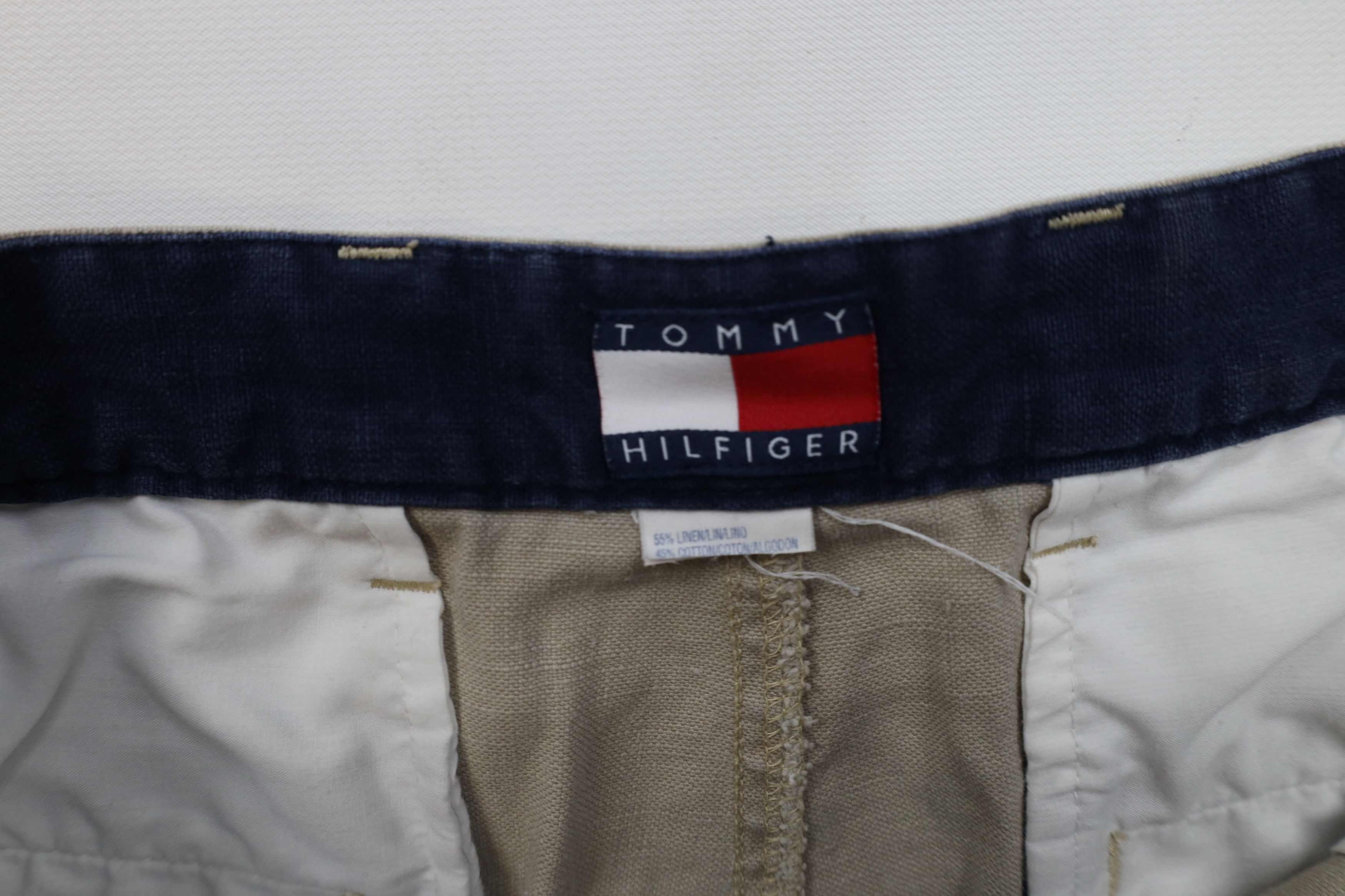 Tommy Hilfiger × Vintage Vintage 90s Tommy Hilfiger Linen Blend Wide Leg Cargo Pants Size US 36 / EU 52 - 8 Thumbnail