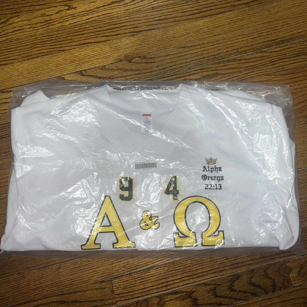 Supreme Supreme Alpha Omega Baseball Jersey White Size: XL Size US XL / EU 56 / 4 - 3 Thumbnail
