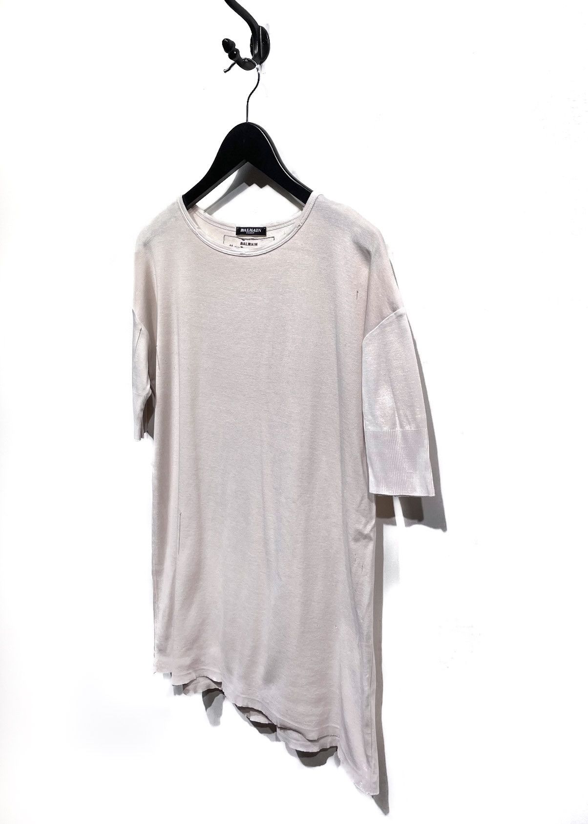 Balmain Balmain Light Pink Distressed Jersey T-shirt Size US S / EU 44-46 / 1 - 2 Thumbnail