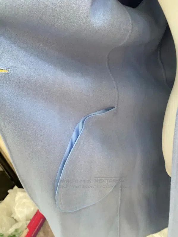 Max Mara MaxMara Blue Cashmere Belted Coat . Size L / US 10 / IT 46 - 4 Thumbnail