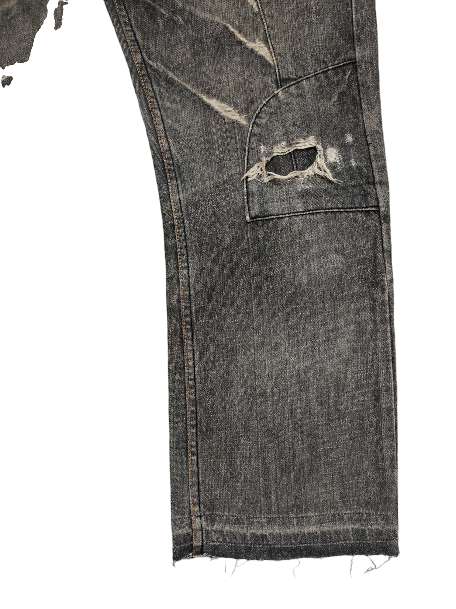 Comme des Garcons × Undercover Vintage Y2k Steen Blue Clawmark Distress Faded Denim Jeans Size US 32 / EU 48 - 6 Thumbnail