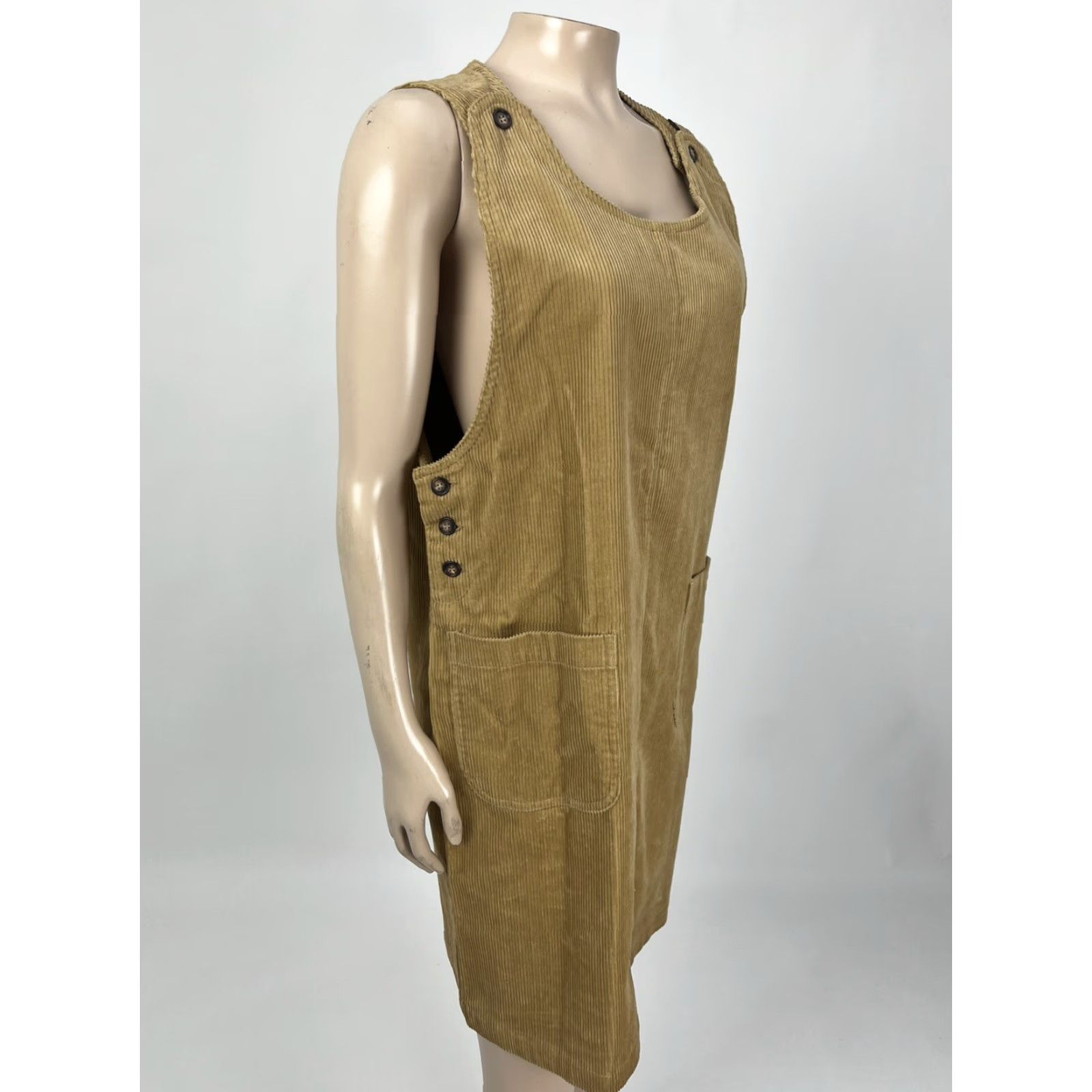 Vintage Vintage Karen Scott Dress Corduroy Beige 8 Shift Pocket s 80s 90s Casual Secretary/Geek Womens Size XS / US 0-2 / IT 36-38 - 5 Thumbnail