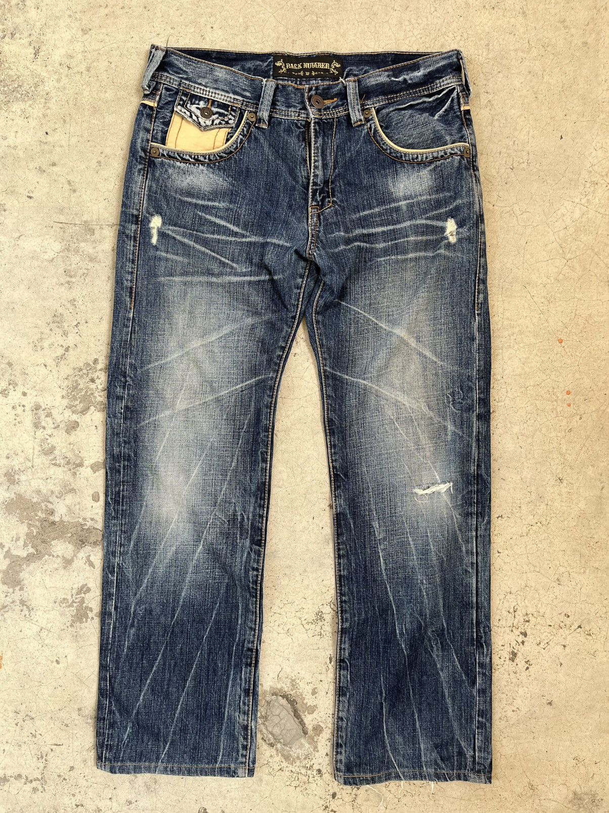 Hysteric Glamour Back Number Distressed vintage japanese brand western jeans Size US 33 - 1 Thumbnail