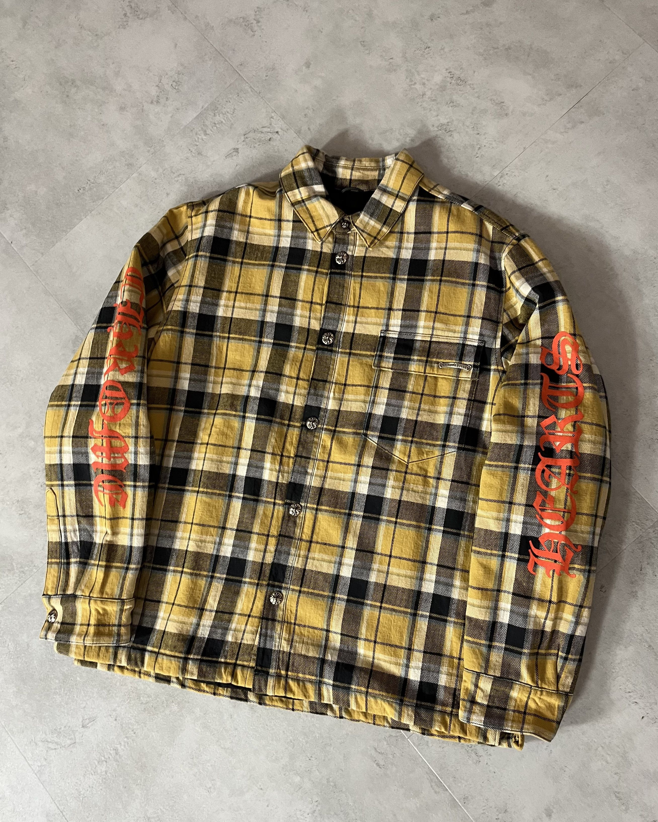 Chrome Hearts Chrome Hearts Yellow Padded Flannel Jacket Size US XL / EU 56 / 4 - 1 Thumbnail