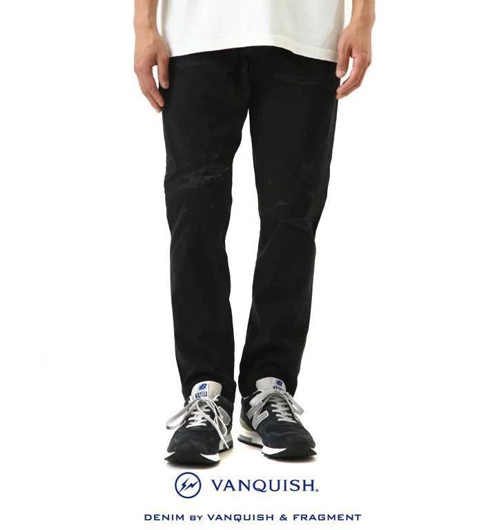Vanquish DENIM BY VANQUISH & FRAGMENT Black Cut Denim Pants W36 Size US 36 / EU 52 - 9 Thumbnail