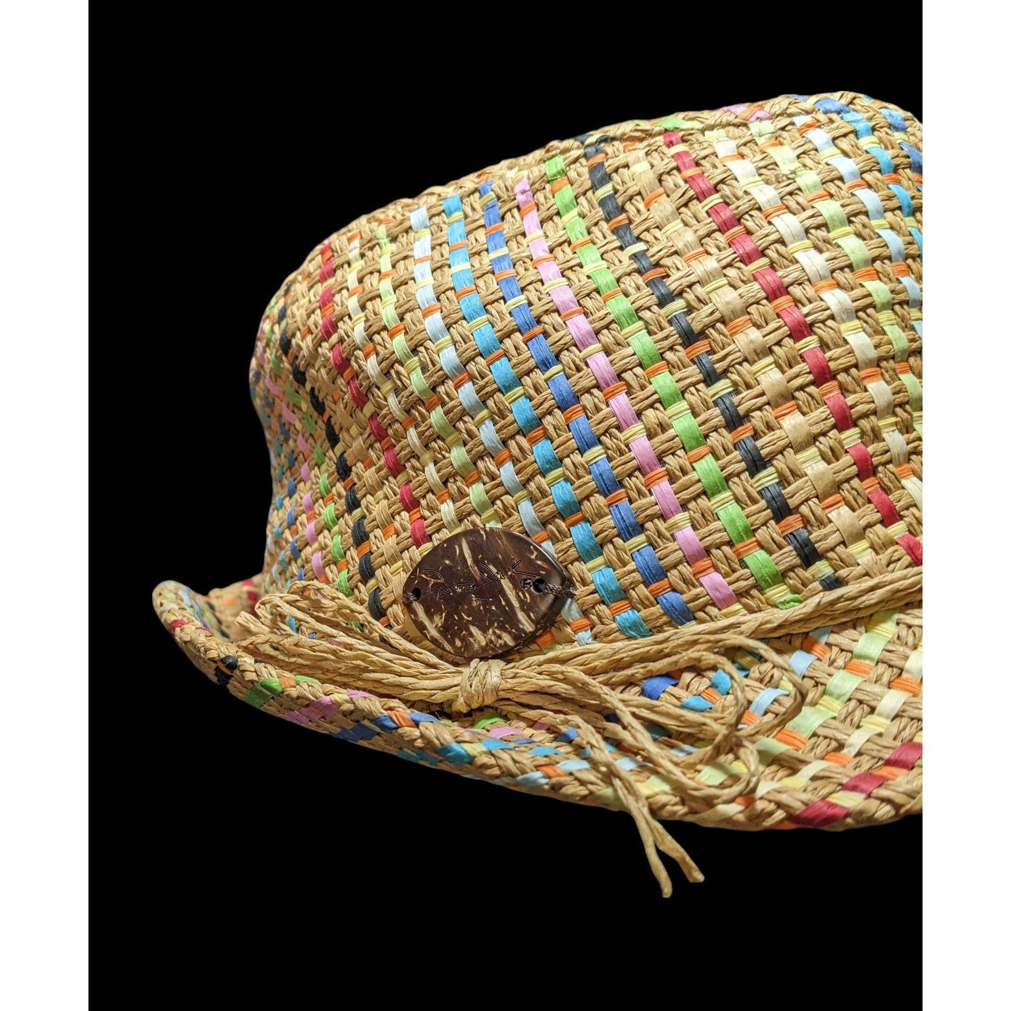 Panama Jack Retro Beachy Panama Jack Rainbow Woven Fedora Size ONE SIZE - 4 Thumbnail