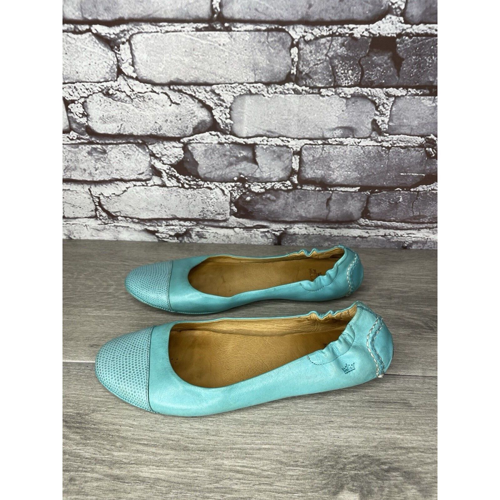 Peter Millar Peter Millar Blue Leather Snake Cap Toe Ballet Flats Shoes W Size US 6.5 / IT 36.5 - 16 Thumbnail