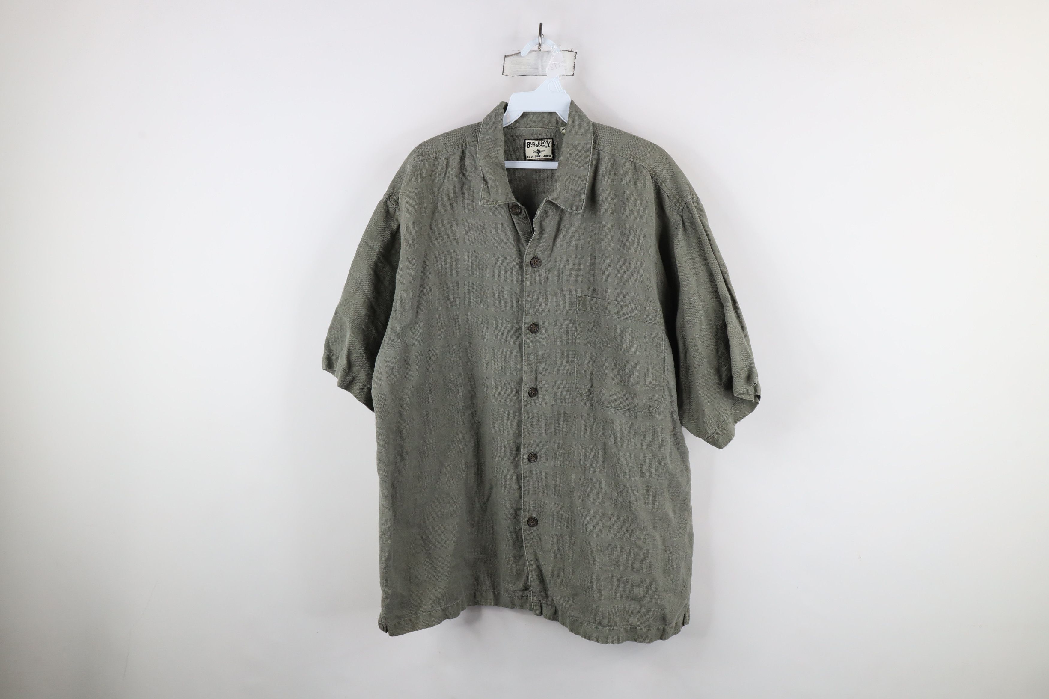Vintage Vintage 90s Streetwear Fit Weave Short Sleeve Button Shirt Size US XL / EU 56 / 4 - 1 Thumbnail