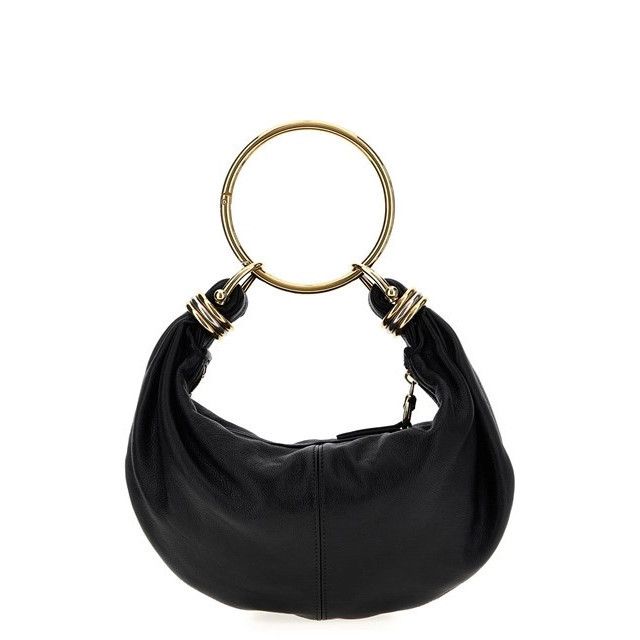 Chloe Chloe Small Bracelet Hobo Black Shiny Grained Leather Small Size ONE SIZE - 1 Thumbnail