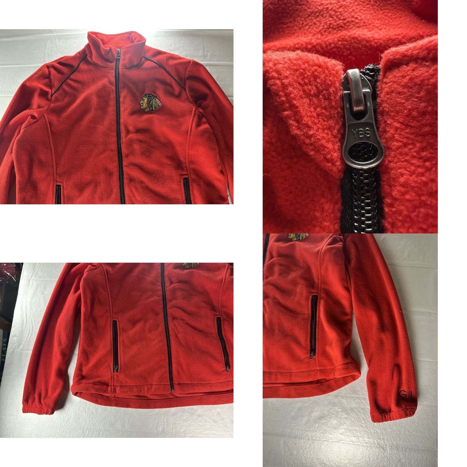 G-III G-III Chicago Blackhawks Ladies Red Fleece Full Zip Jacket Size S / US 4 / IT 40 - 8 Thumbnail