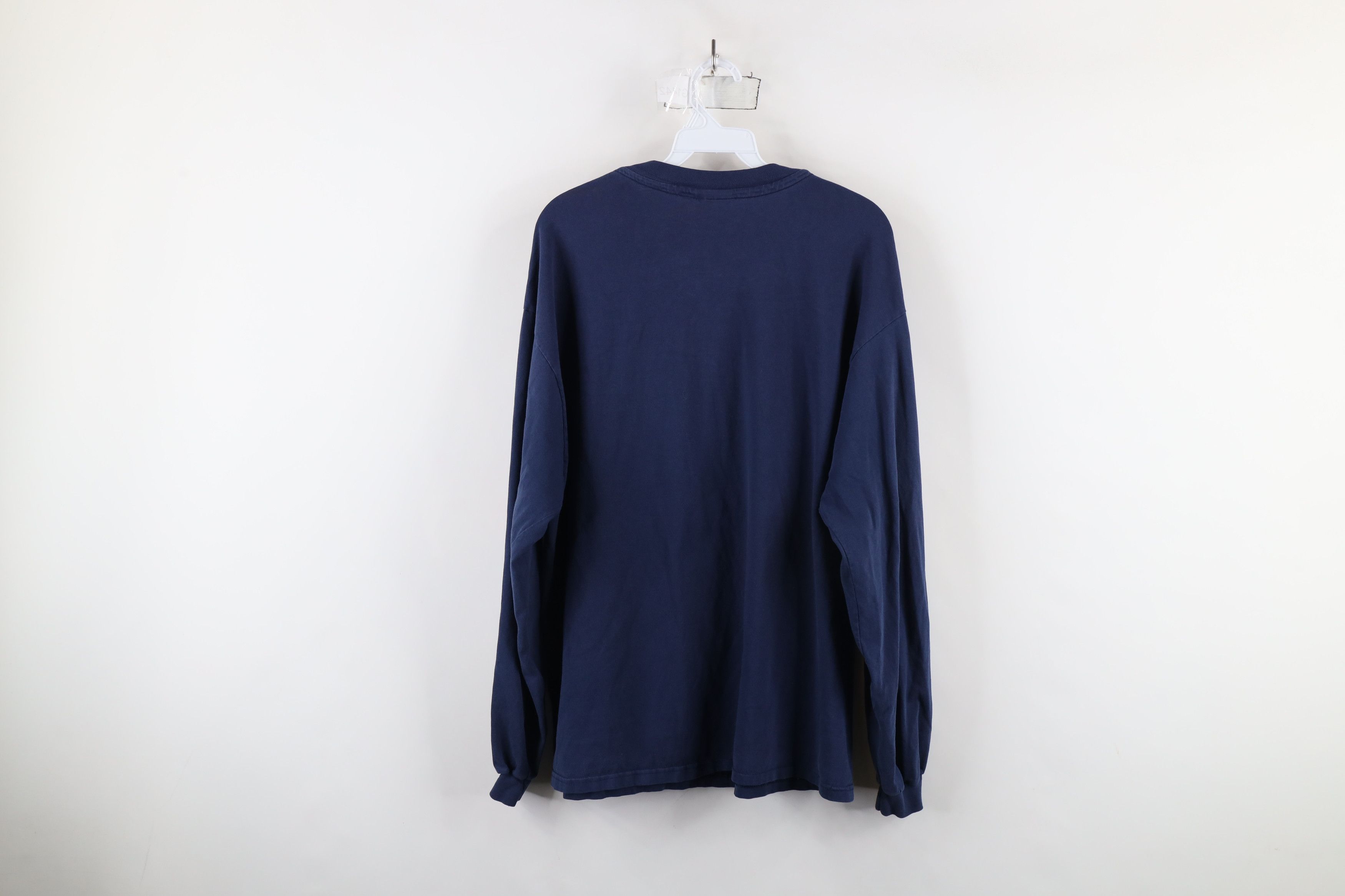 Hanes × Vintage Vintage 90s Hanes Beefy Cotton Long Sleeve T-Shirt Blue Size US XL / EU 56 / 4 - 11 Thumbnail