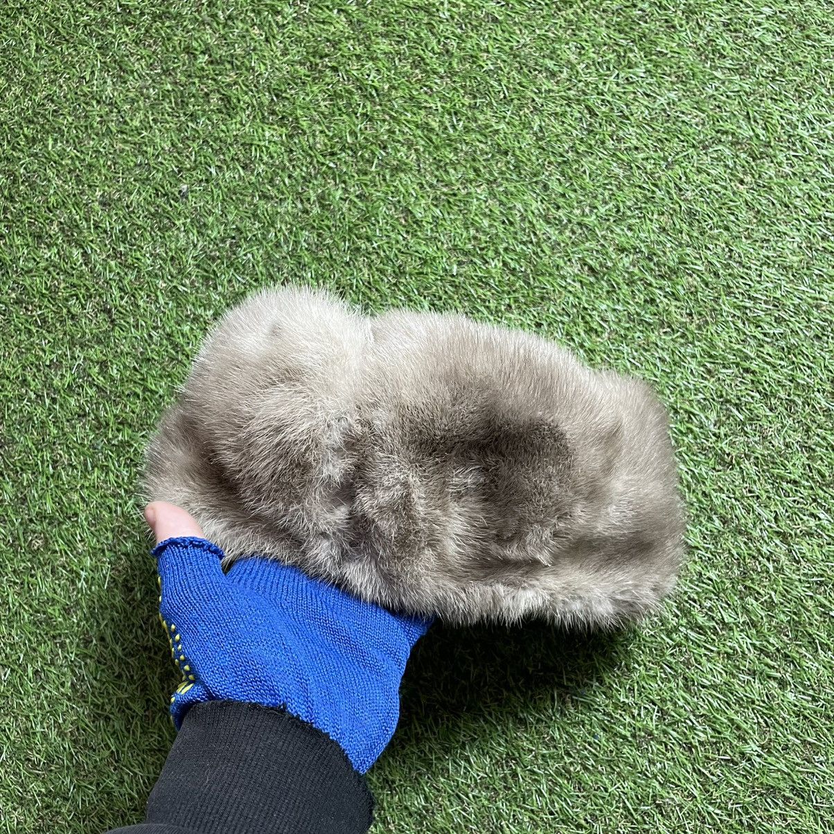 Japanese Brand Pale Gray Vintage Fur Hat – Minimalist Archive Coldwear Size ONE SIZE - 2 Thumbnail