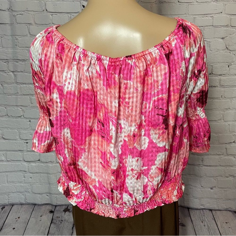 Other NWT New Lane Bryant Pink Classic Crop Off-The-Shoulder Chif Size 4XL / US 24-26 - 4 Thumbnail