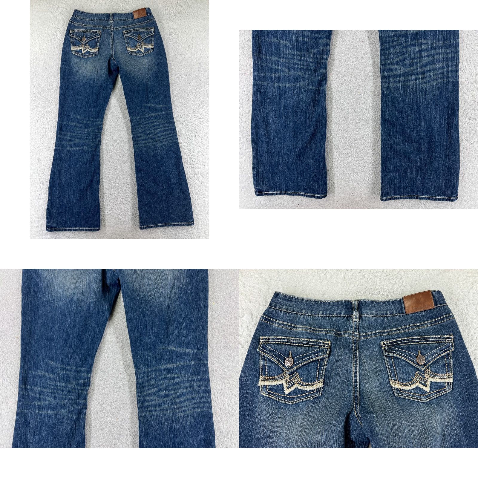 Vintage Maurices Jeans Women 7 Blue Denim Boot Cut Mid Rise Embellished 28x31 Size 28" / US 6 / IT 42 - 9 Thumbnail