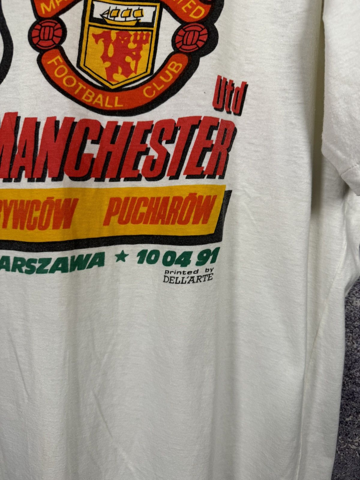 Vintage Manchester United vs Legia 1991 Match Merch T Shirt XLarge Size US XL / EU 56 / 4 - 6 Thumbnail