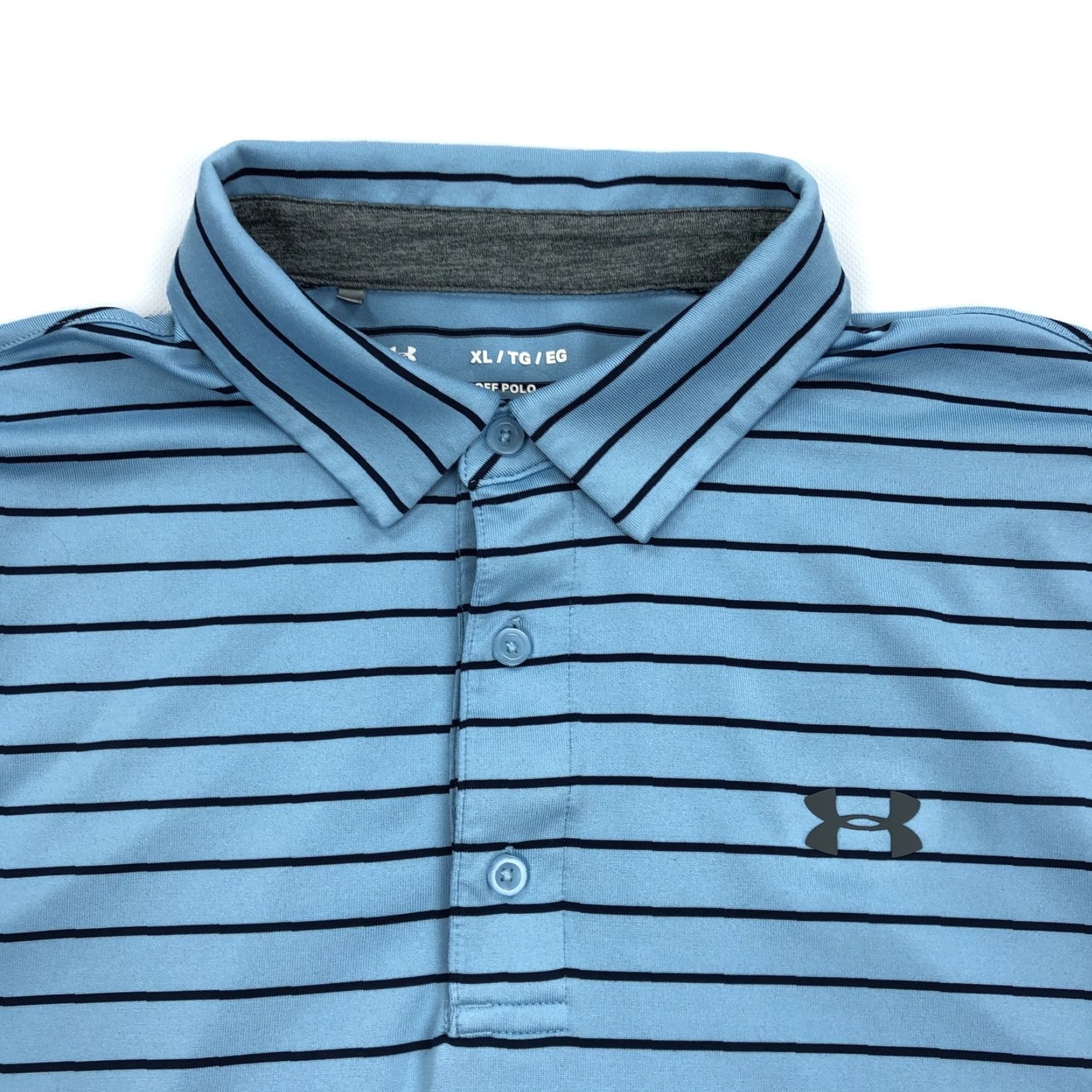 Under Armour Under Armour Polo The Playoff Striped Blue Performance Loose Fit Shirt XL Men Size US XL / EU 56 / 4 - 3 Thumbnail