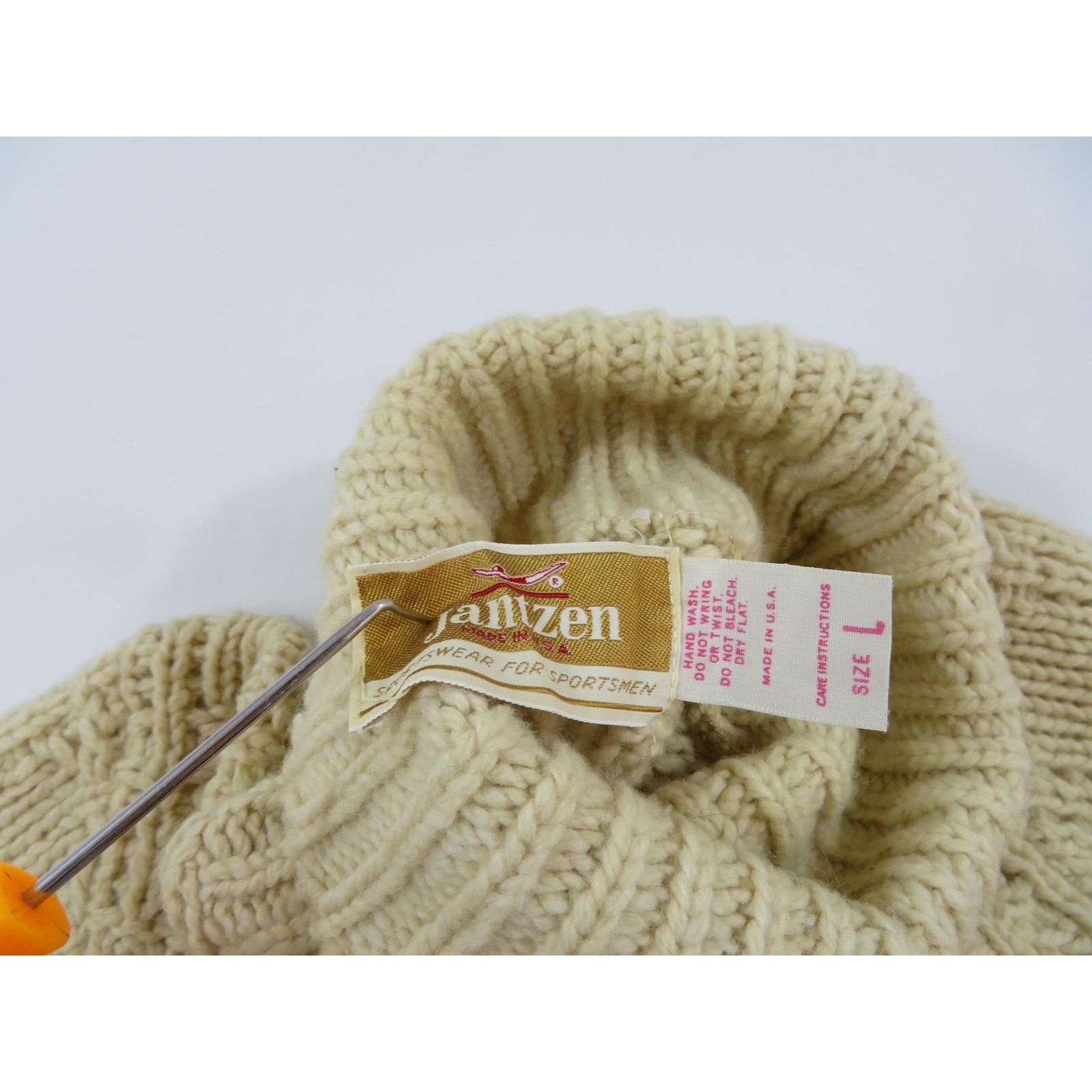 Jantzen Jantzen Cable Knit Sweater, Fisherman Ivory S-M? 60s\70s Size S / US 4 / IT 40 - 3 Thumbnail