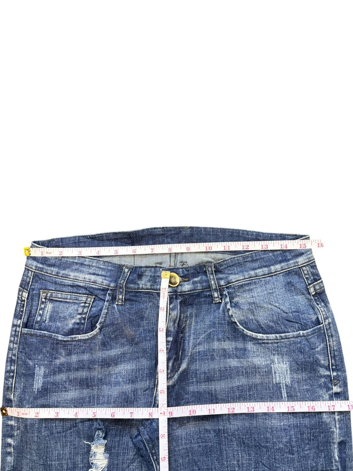 Edwin Vintage Japanese Brand Faded Wash Distressed Jeans Size 31" - 6 Thumbnail
