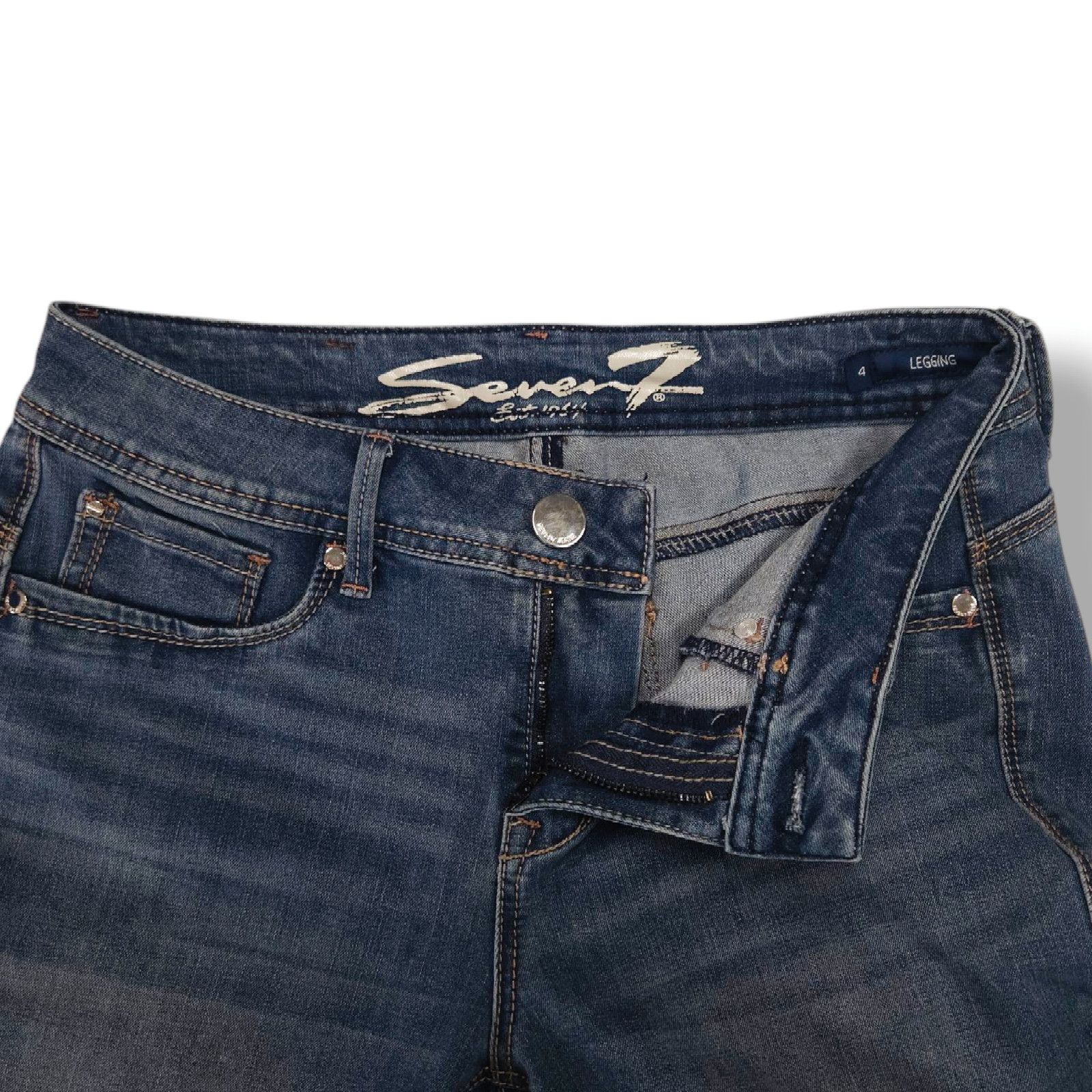 Seven 7 EUC Seven 7 Mid Rise Slim Legging Jeans Sz. 4 [27.5] x28 Size 27" / US 4 / IT 40 - 4 Thumbnail