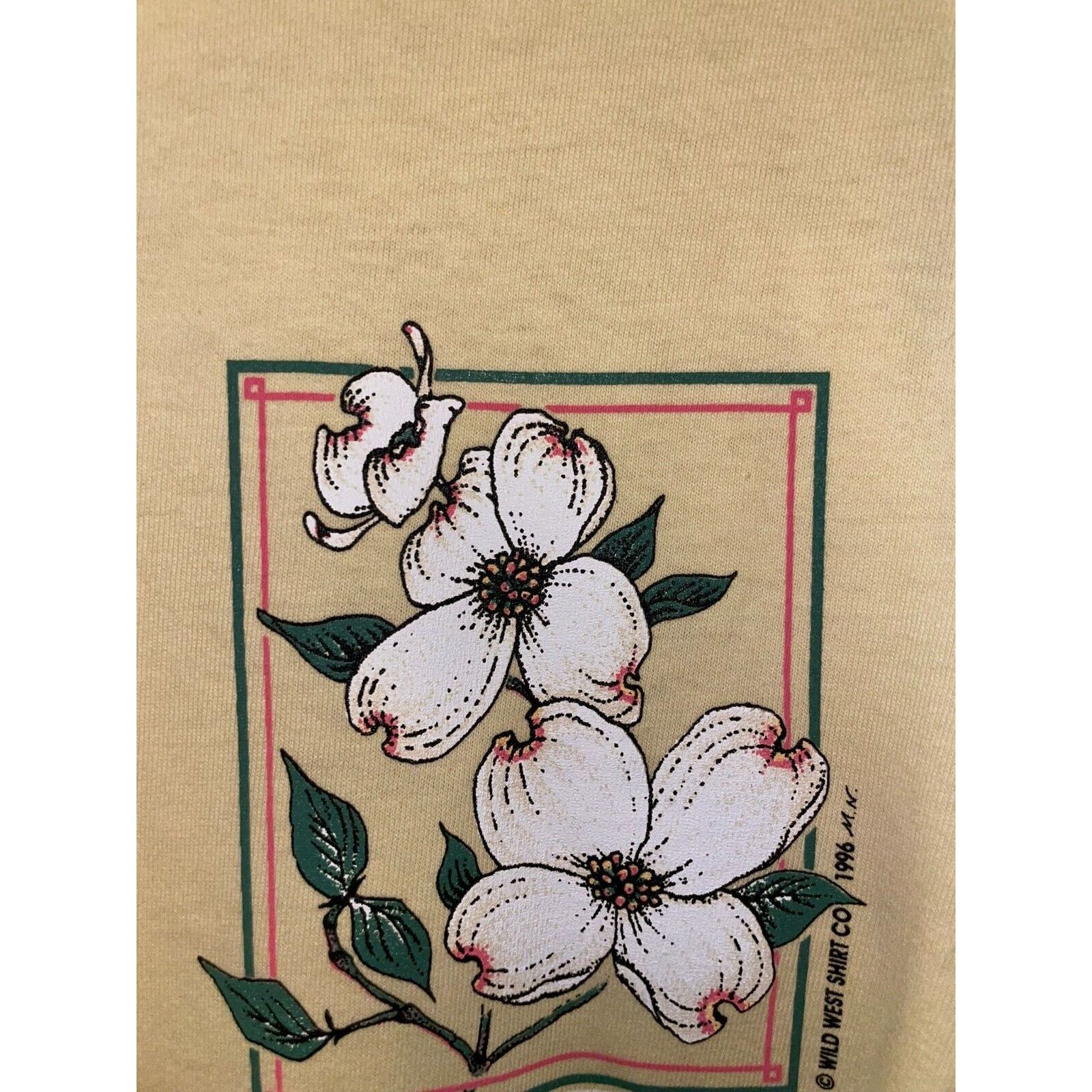 Jerzees Vintage Flowering Dogwood Shirt Virginia Flower Tee VTG 90s Size US L / EU 52-54 / 3 - 3 Thumbnail